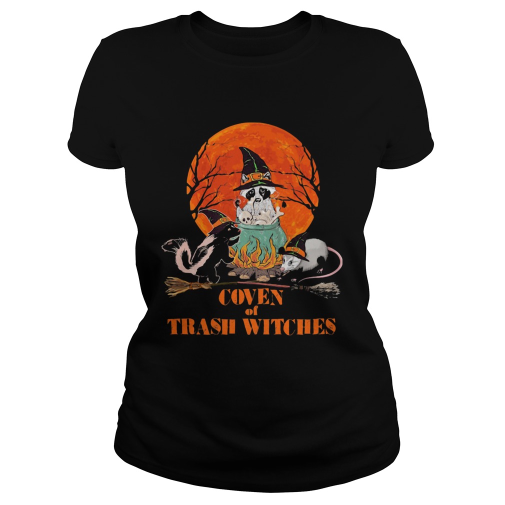 Halloween Animal Coven of trash witches sunset Classic Ladies