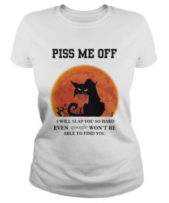 Halloween Black Cat Piss me off i will slap you so hand even google wont be able to find you  Classic Ladies