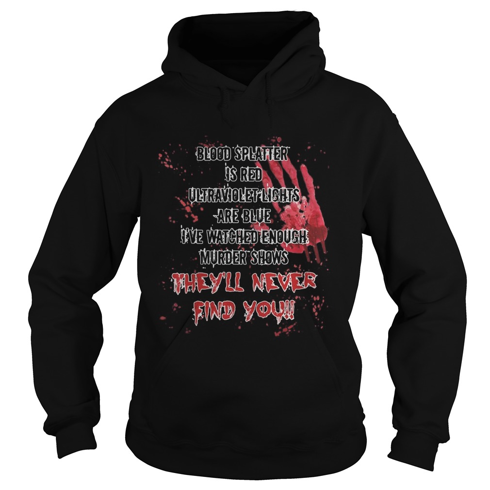 Halloween Blood splatter is red ultraviolet lights are blue Ive watched enough murder shows theyl Hoodie