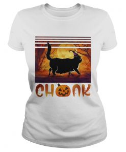 Halloween Cat Chonk Pumpkin Vintage  Classic Ladies