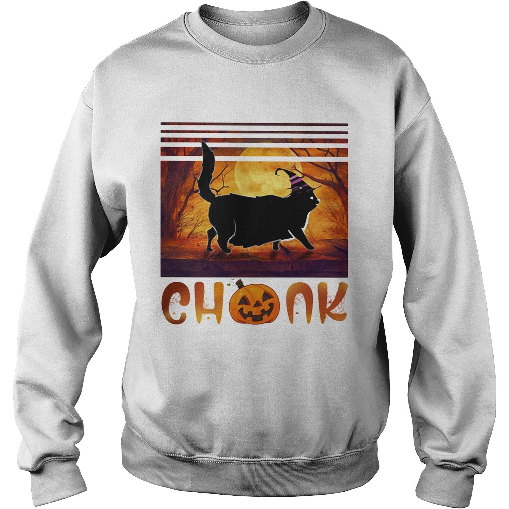 Halloween Cat Chonk Pumpkin Vintage Sweatshirt