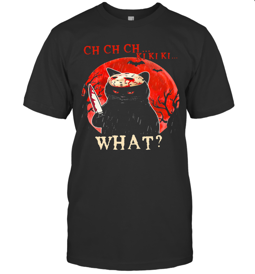 Halloween Cat Jason Voorhees Ch Ch Ch What Sunset T-Shirt