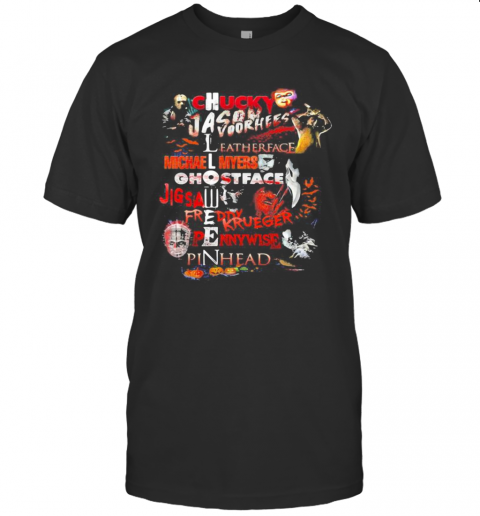 Halloween Chucky Jason Voorhees Leatherface Michael Myers Ghostface Jigsaw Freddy Krueger Pennywise Pinhead T-Shirt