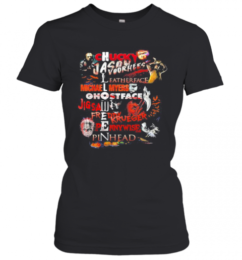Halloween Chucky Jason Voorhees Leatherface Michael Myers Ghostface Jigsaw Freddy Krueger Pennywise Pinhead T-Shirt Classic Women's T-shirt