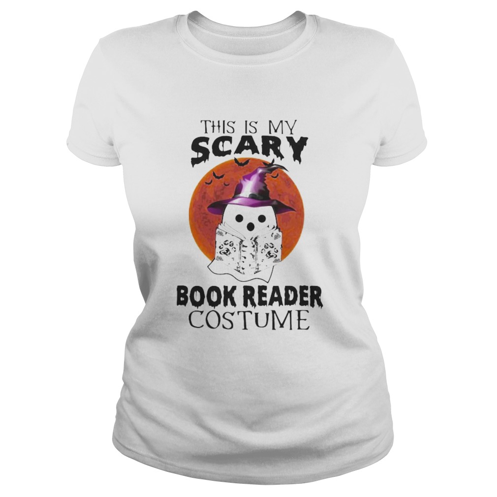 Halloween Ghost Witch This is my scary book reader costume sunset Classic Ladies