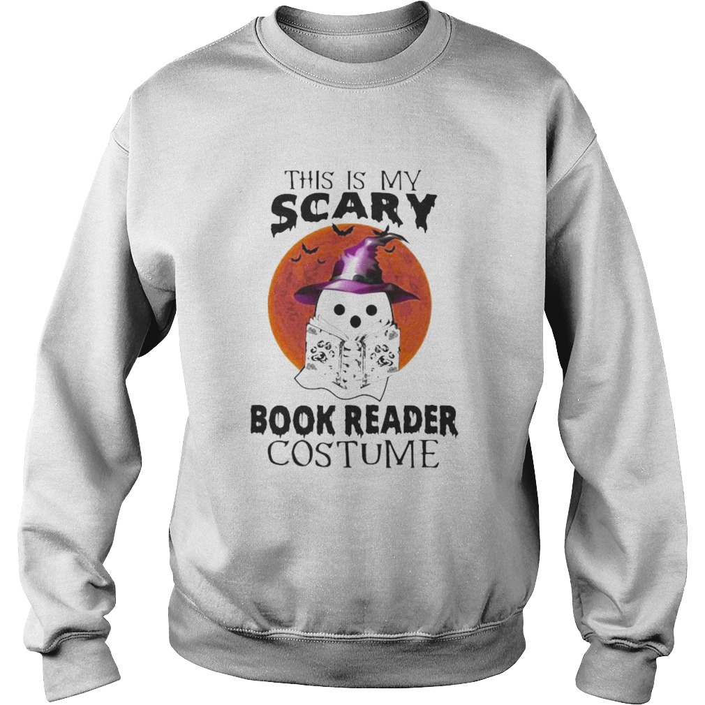 Halloween Ghost Witch This is my scary book reader costume sunset Sweatshirt