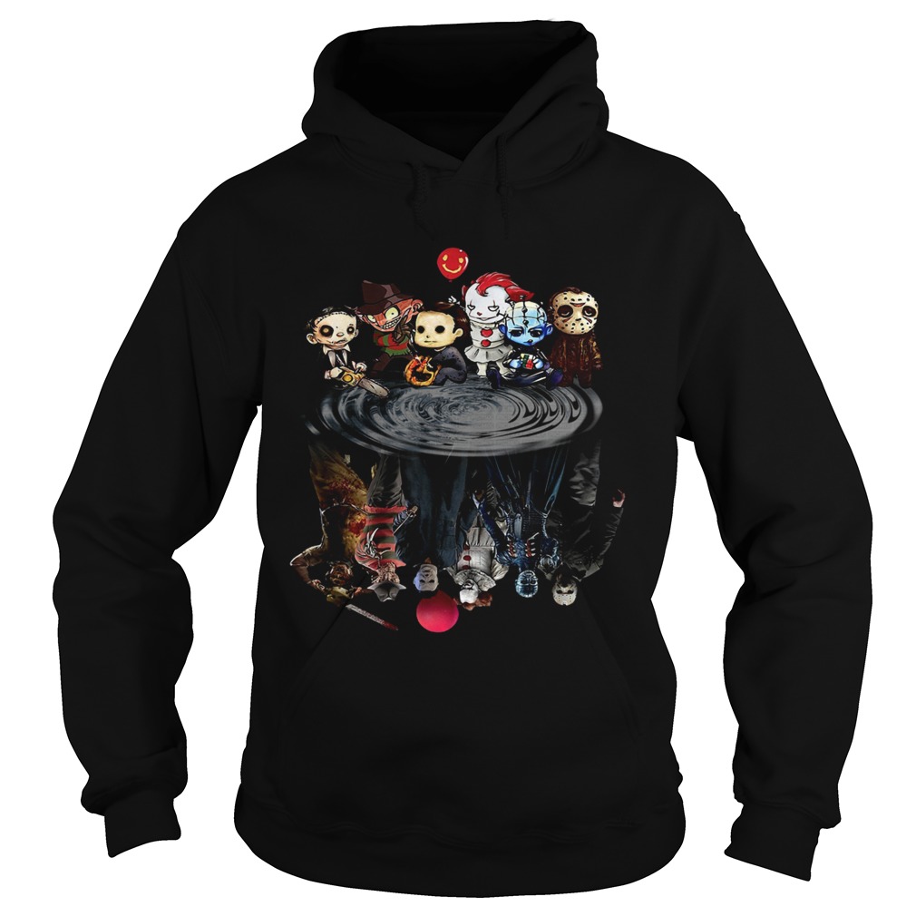 Halloween Horror Characters Movies Water Mirror Reflection Hoodie