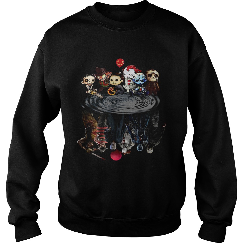 Halloween Horror Characters Movies Water Mirror Reflection Sweatshirt