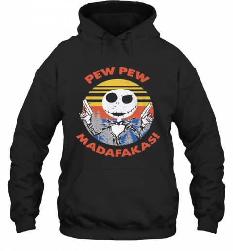 Halloween Jack Skellington Pew Pew Madafakas Vintage Retro T-Shirt Unisex Hoodie