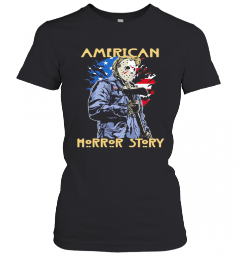 Halloween Jason Voorhees American Horror Story American Flag Independence Day T-Shirt Classic Women's T-shirt