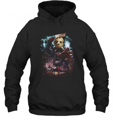 Halloween Jason Voorhees Running From T-Shirt Unisex Hoodie