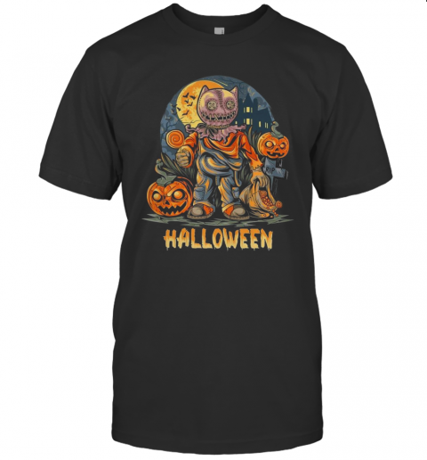 Halloween Night And Pumpkins Artwork Premium T-Shirt