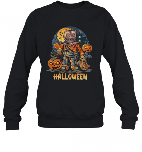 Halloween Night And Pumpkins Artwork Premium T-Shirt Unisex Sweatshirt