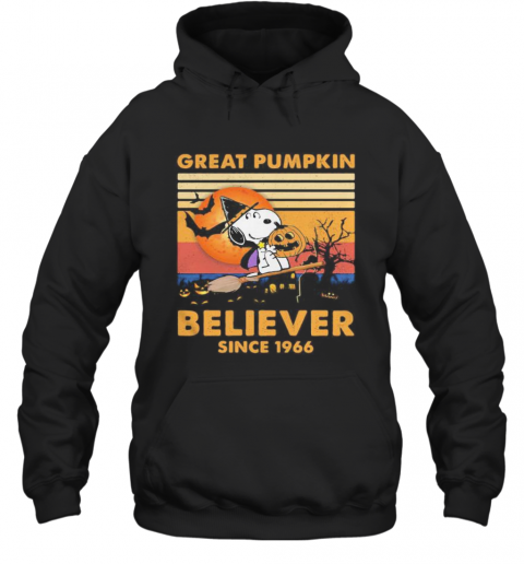 Halloween Snoopy Witch Great Pumpkin Believer Since 1966 Vintage Retro T-Shirt Unisex Hoodie