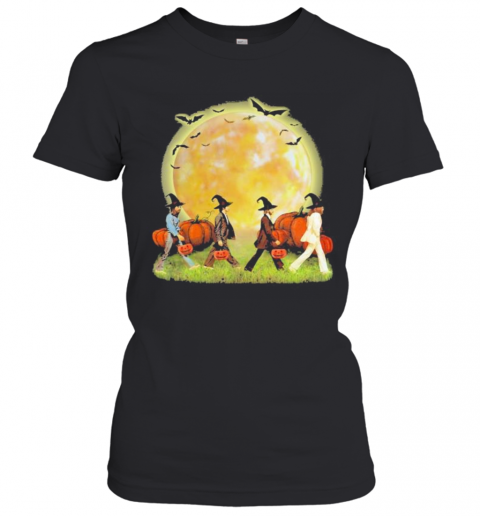 Halloween The Beatles Abbey Road Pumpkin Moon T-Shirt Classic Women's T-shirt