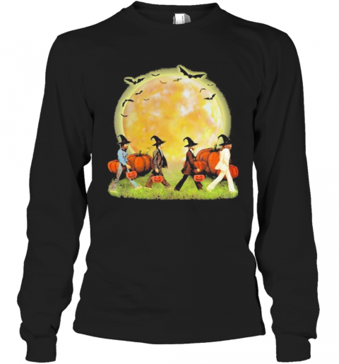Halloween The Beatles Abbey Road Pumpkin Moon T-Shirt Long Sleeved T-shirt 