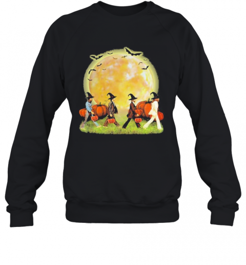 Halloween The Beatles Abbey Road Pumpkin Moon T-Shirt Unisex Sweatshirt