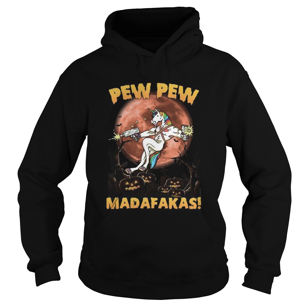 Halloween Unicorn Pew Pew Madafakas Blood Moon Hoodie