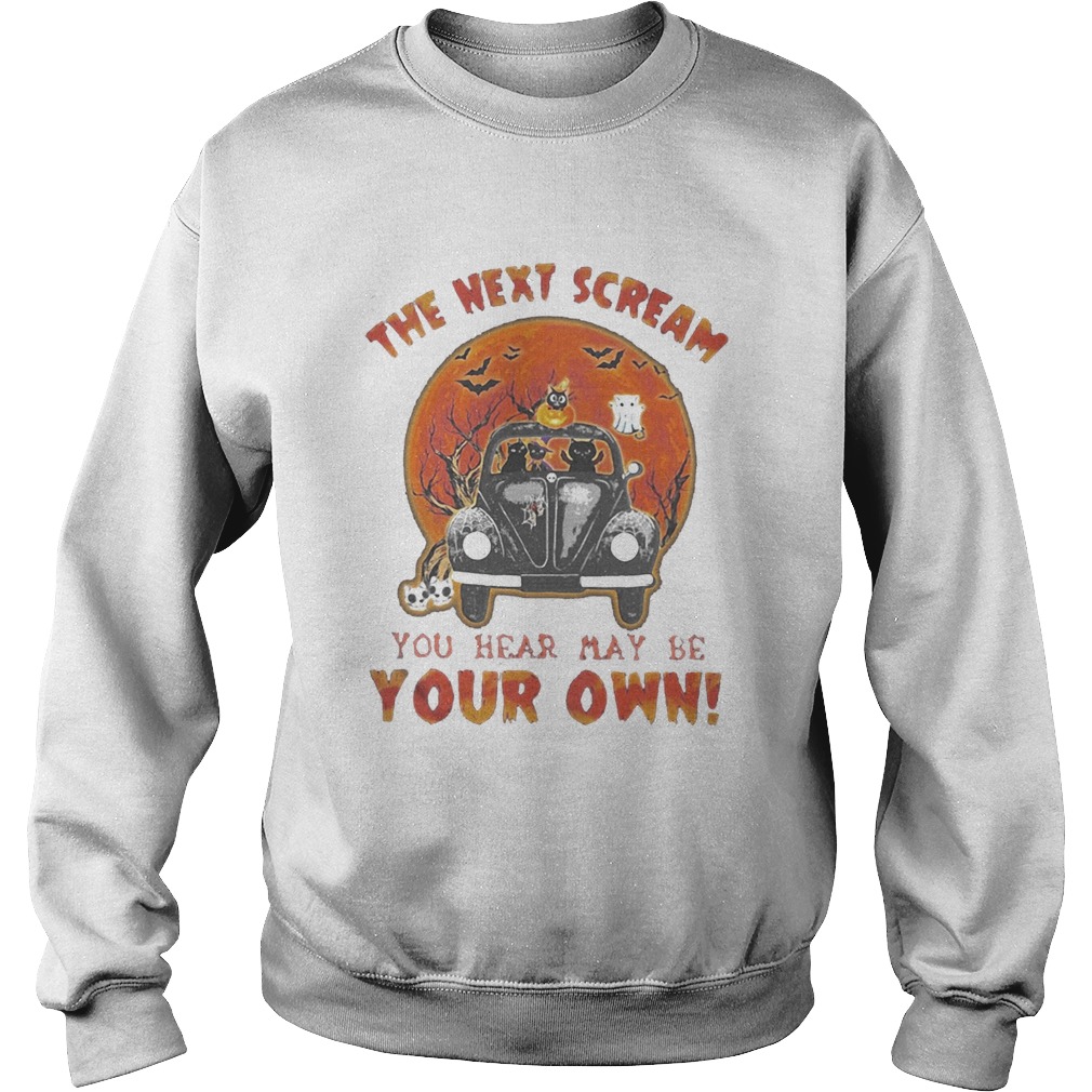 Halloween cat riding car the next scream you hear may be your own sunset Sweatshirt
