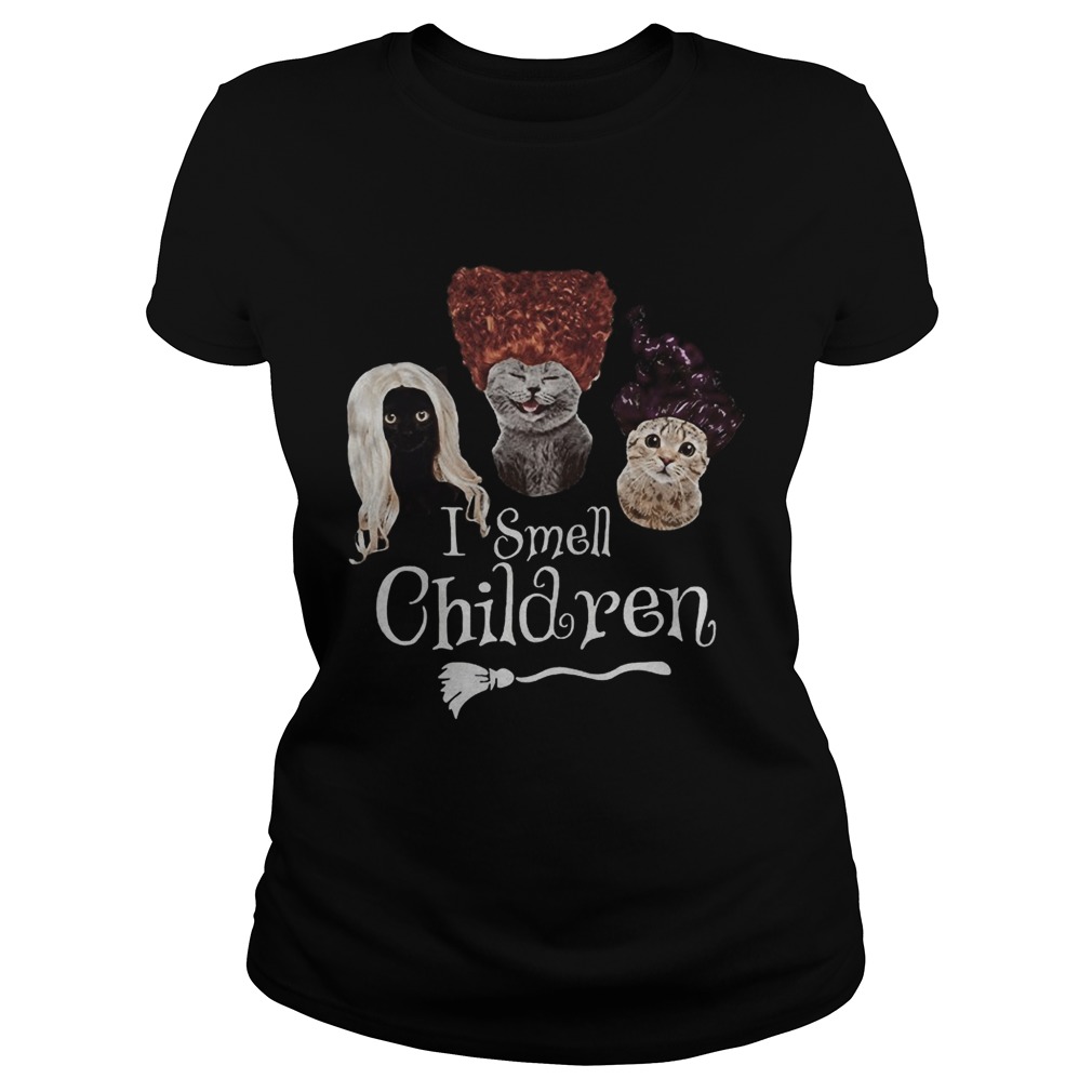 Halloween cats hocus pocus i smell children Classic Ladies