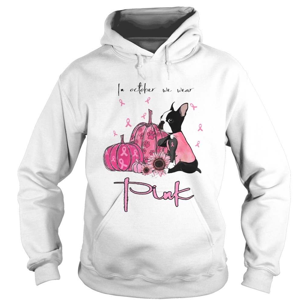 Halloween chihuahua in october we wear pink sunflower pumpkins and cancer awareness Hoodie