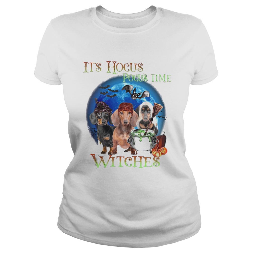 Halloween dachshund its hocus pocus time witches Classic Ladies