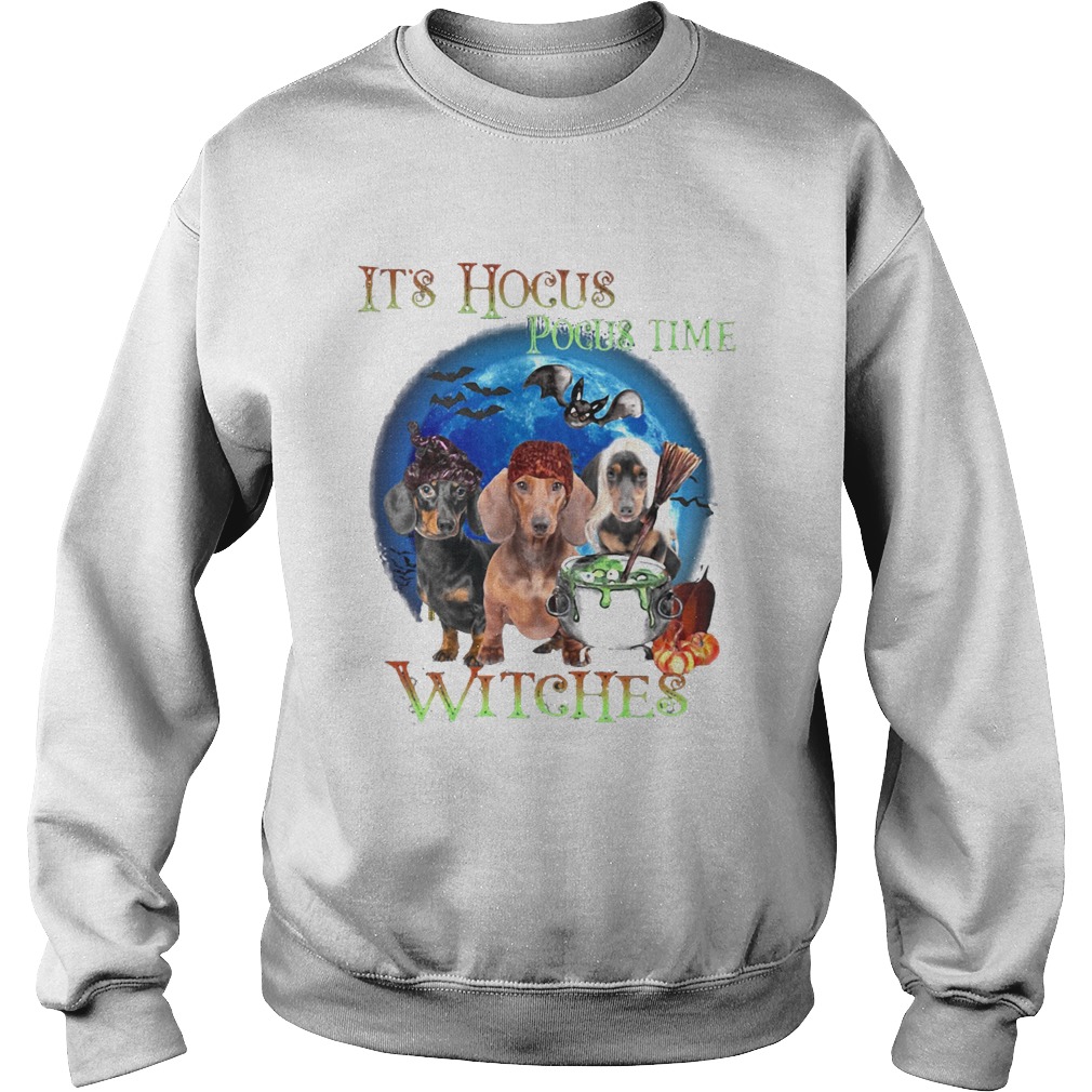 Halloween dachshund its hocus pocus time witches Sweatshirt