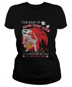 Halloween dinosaur this baby is made with love in 3 minutes by dad in month by mom sunset  Classic Ladies