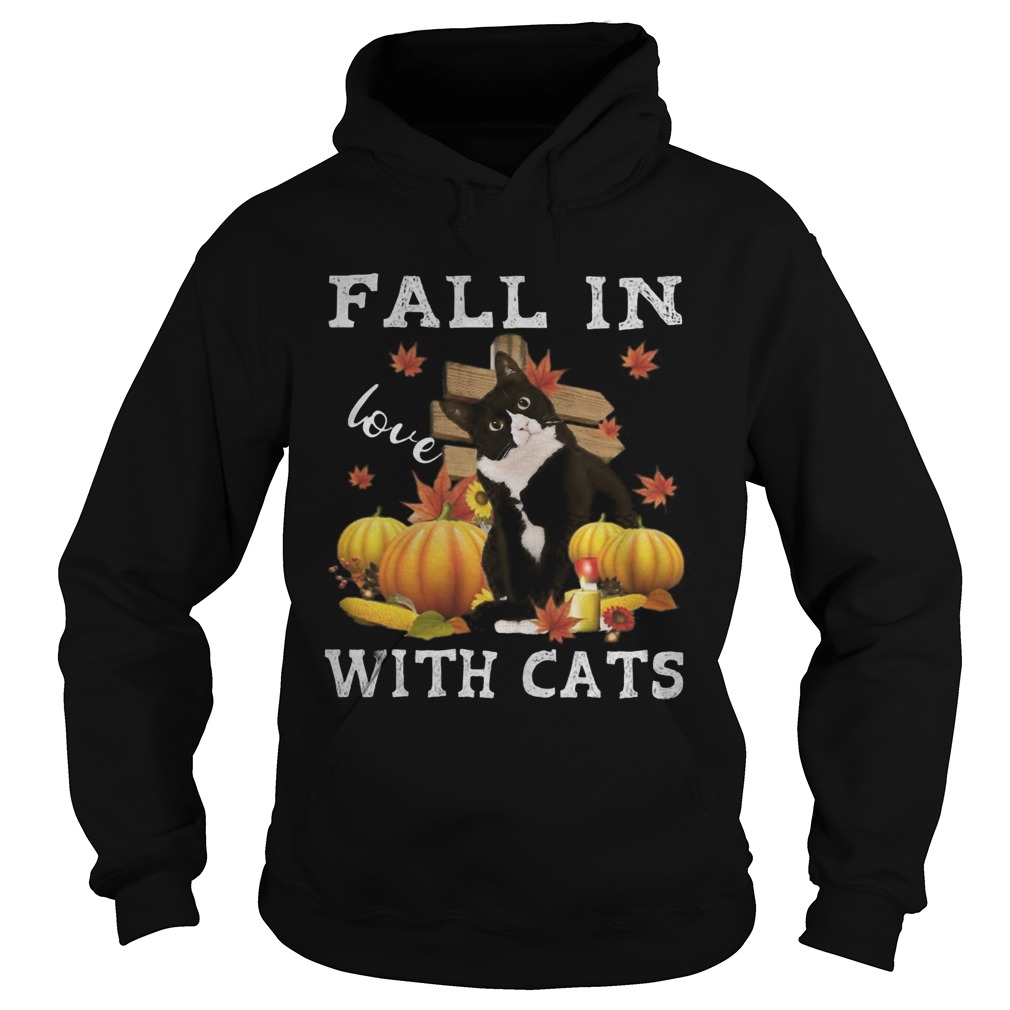 Halloween fall in love with cats pumpkins Hoodie