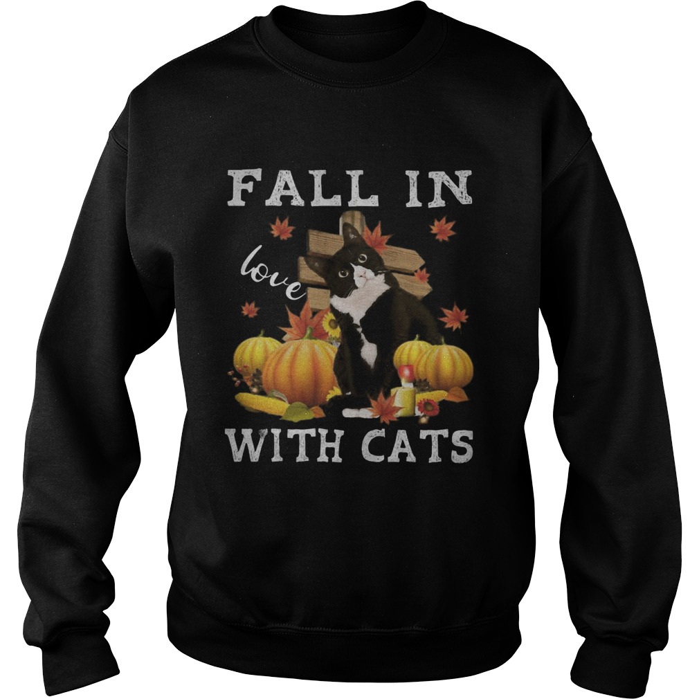 Halloween fall in love with cats pumpkins Sweatshirt