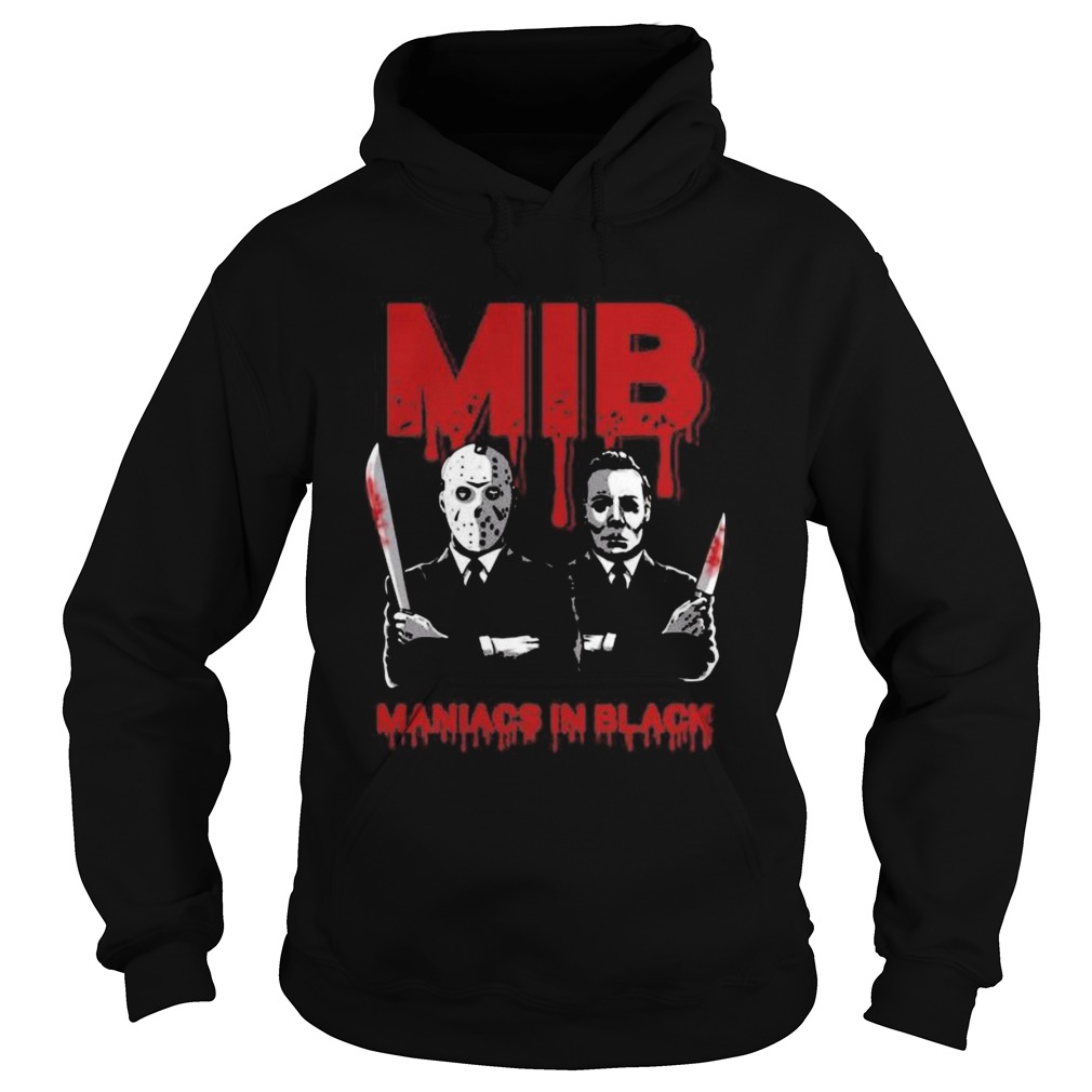Halloween jason voorhees and freddy krueger mib maniacs in black Hoodie