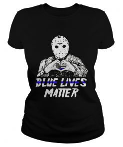 Halloween jason voorhees blue lives matter american flag  Classic Ladies