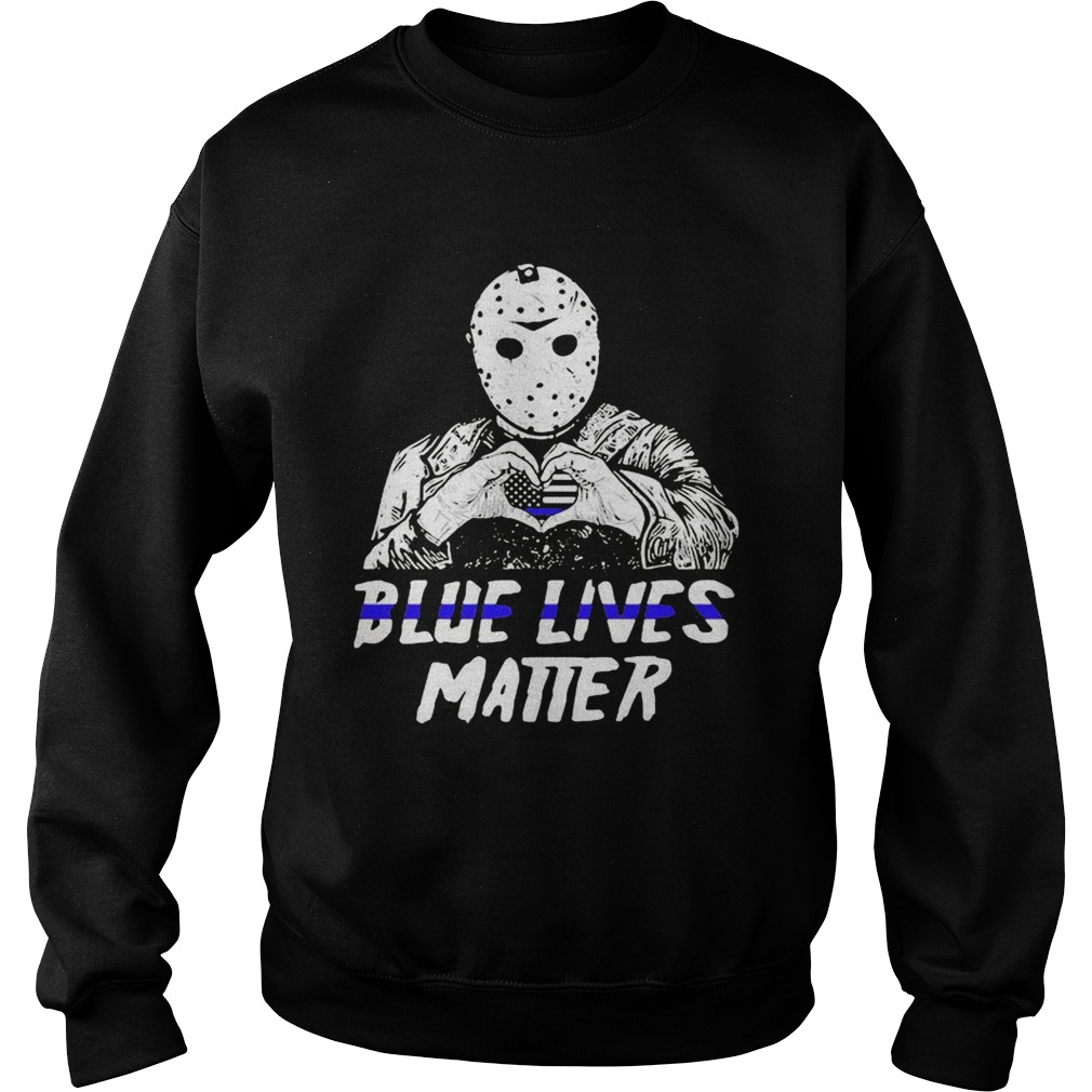 Halloween jason voorhees blue lives matter american flag Sweatshirt