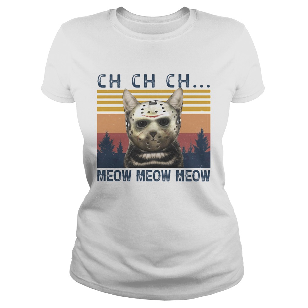 Halloween jason voorhees cat ch meow vintage retro Classic Ladies