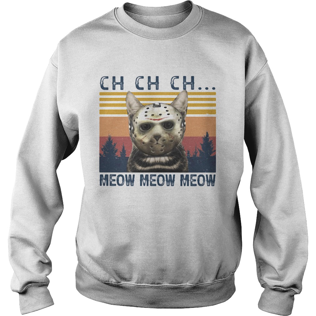 Halloween jason voorhees cat ch meow vintage retro Sweatshirt