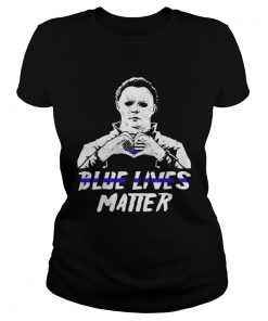 Halloween michael myers blue lives matter american flag independence day  Classic Ladies