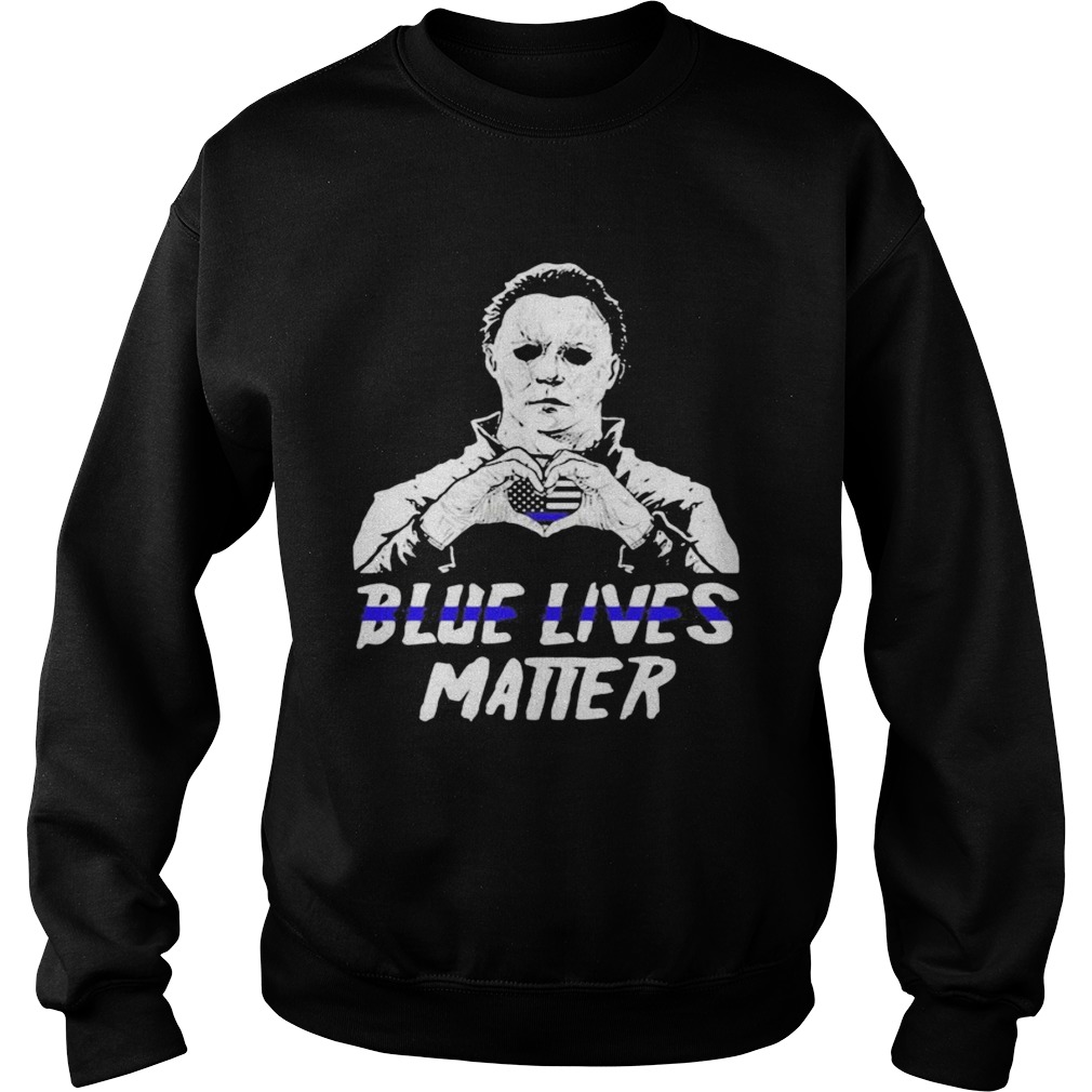 Halloween michael myers blue lives matter american flag independence day Sweatshirt