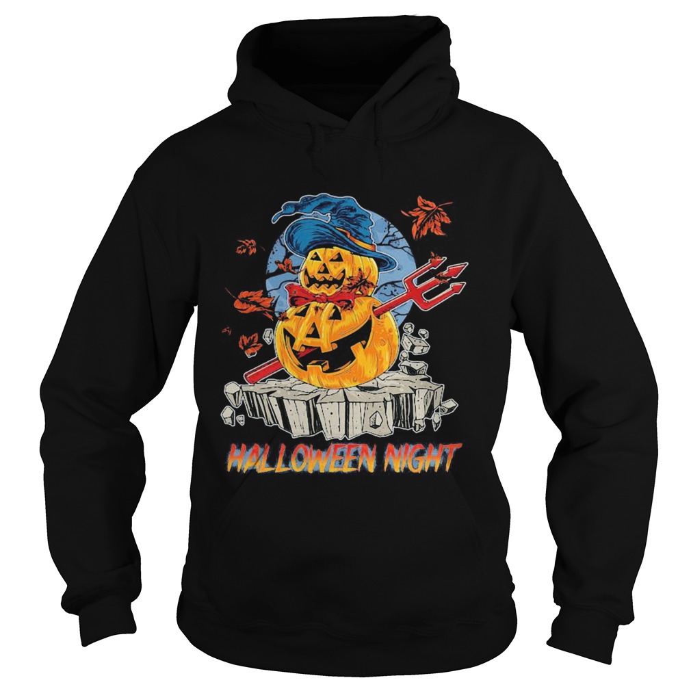 Halloween night viking pumpkins maple leaves Hoodie