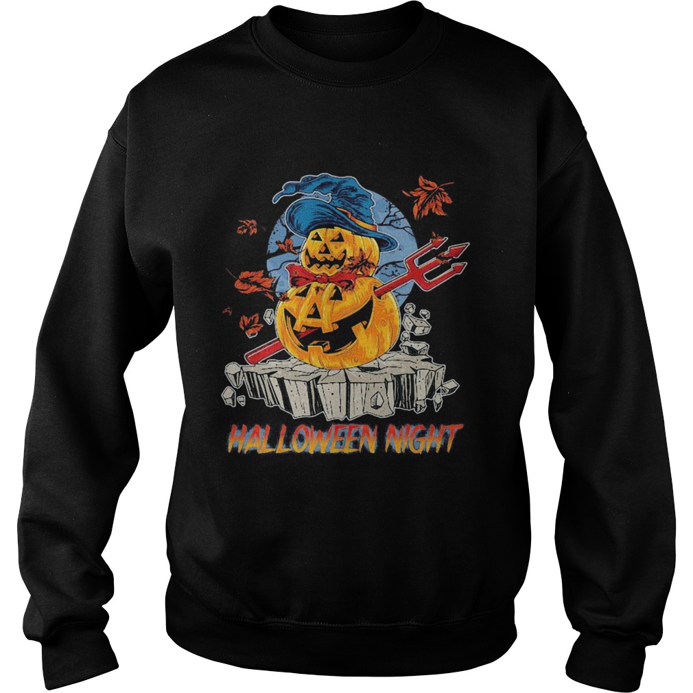 Halloween night viking pumpkins maple leaves Sweatshirt
