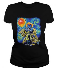 Halloween pennywise holding balloon starry night  Classic Ladies