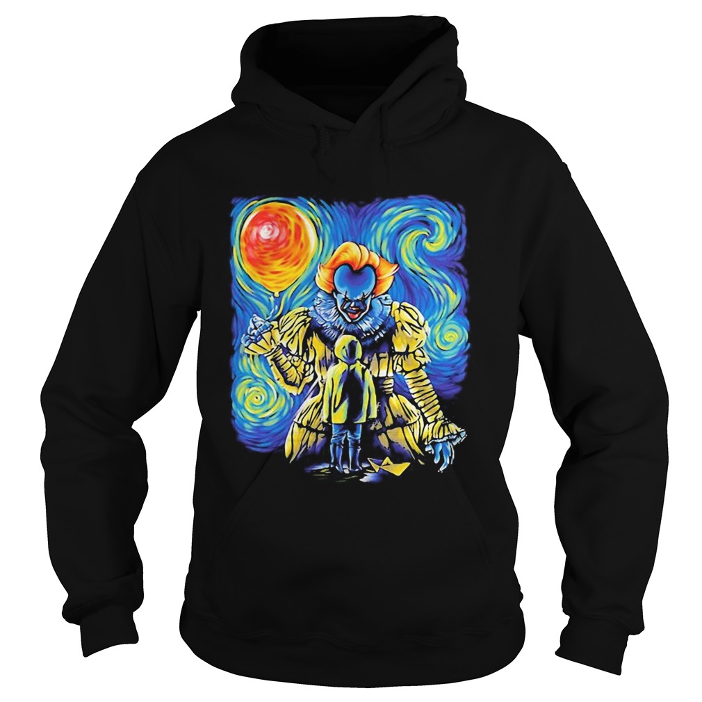 Halloween pennywise holding balloon starry night Hoodie