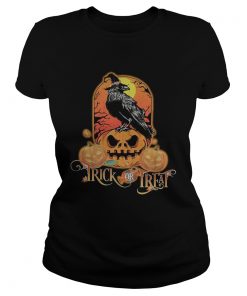 Halloween raven witch trick or treat pumpkins  Classic Ladies