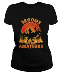 Halloween witch riding dinosaur brooms are for amateurs moon  Classic Ladies