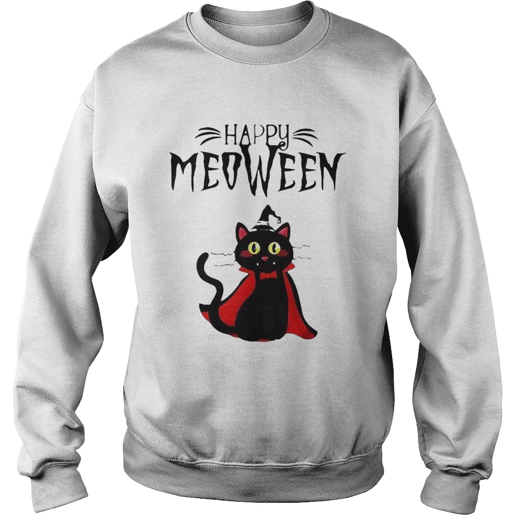 Happy Meoween Black Cat Halloween Sweatshirt