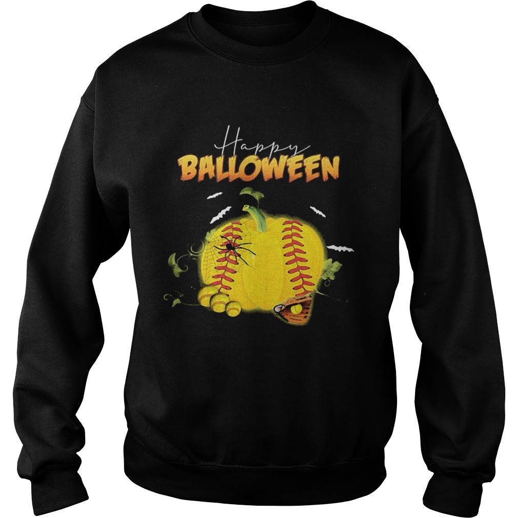 Happy halloween balloween softball pumpkin Sweatshirt