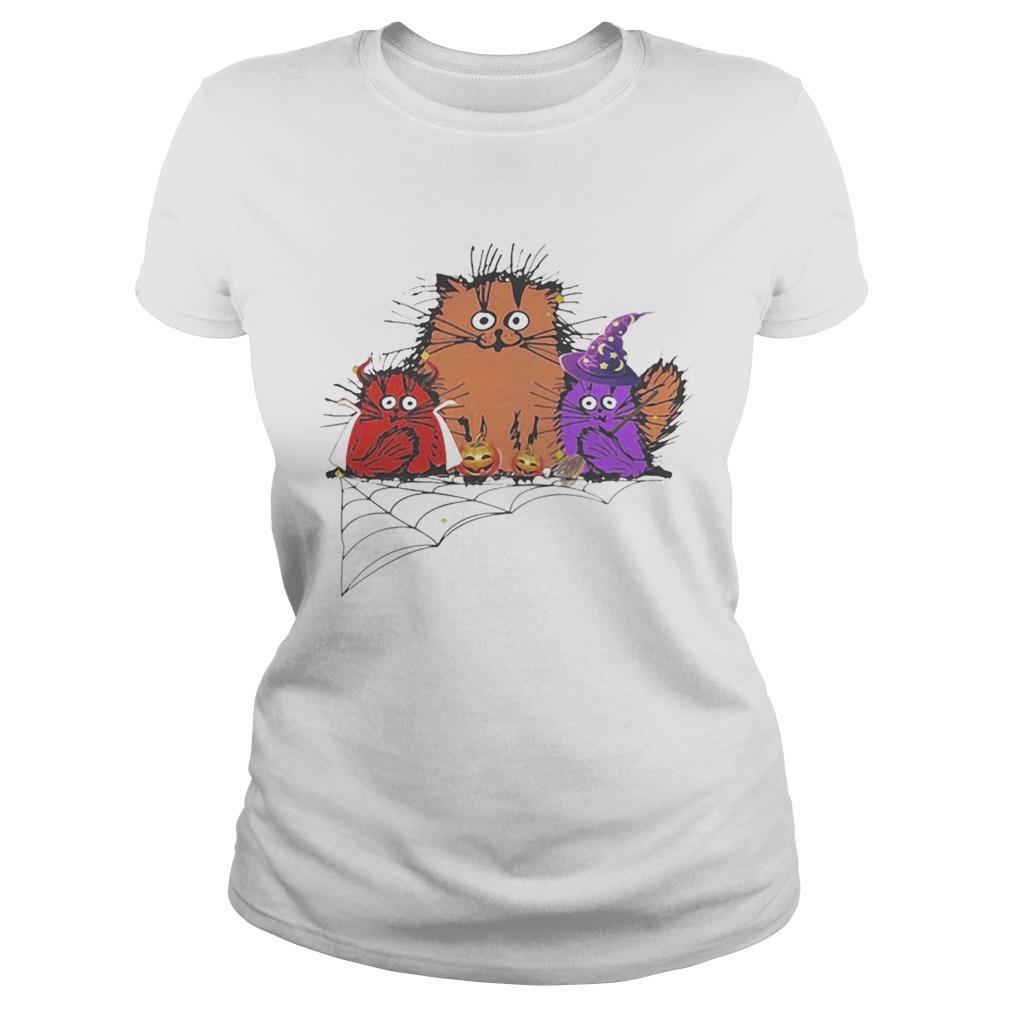 Happy halloween color cats pumpkin Classic Ladies