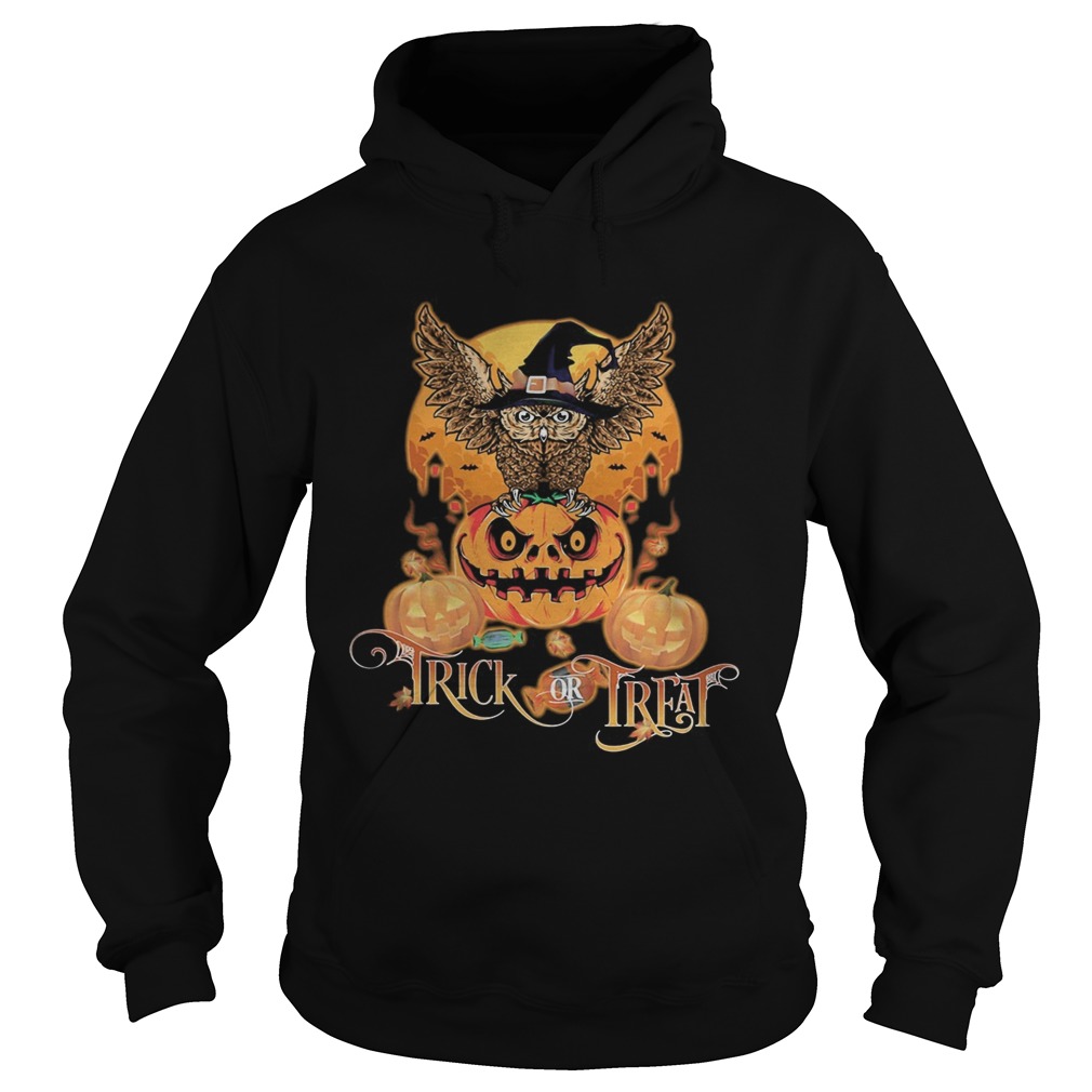 Happy halloween owl witch trick or treat pumpkin Hoodie