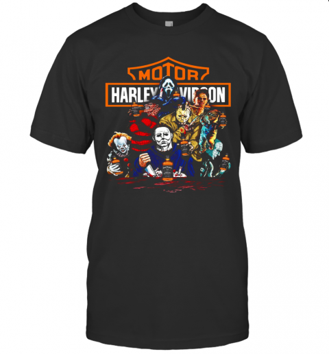 Harley Davidson Horror Film Characters Jack Daniels T-Shirt