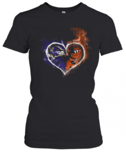 Heart Baltimore Ravens And Baltimore Orioles T-Shirt Classic Women's T-shirt