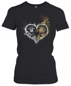 Heart Las Vegas Raiders And Annaheim Ducks T-Shirt Classic Women's T-shirt